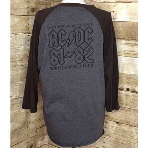 AC/DC 81-82 NORTH AMERICAN TOUR CASUAL CLASSIC SOFT RAGLAN T-SHIRT SIZE XL